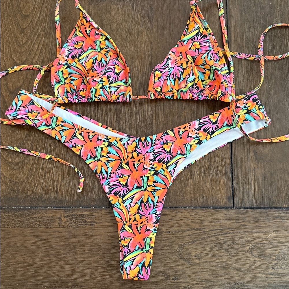 Vibrant Floral Kids Bikini Set